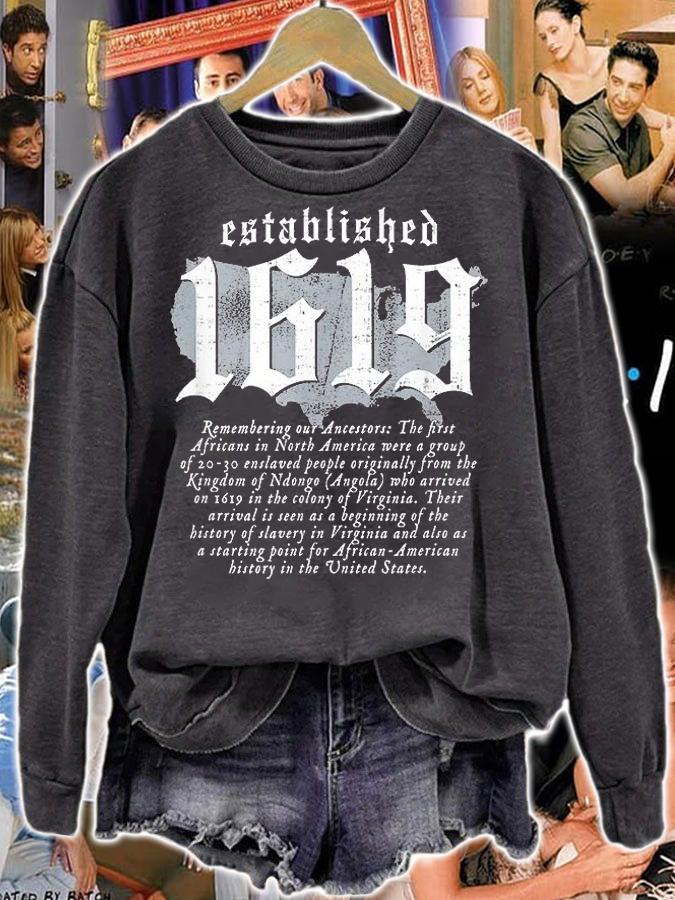 Project 1619 Established American Map Vintage Black History T-Shirt
