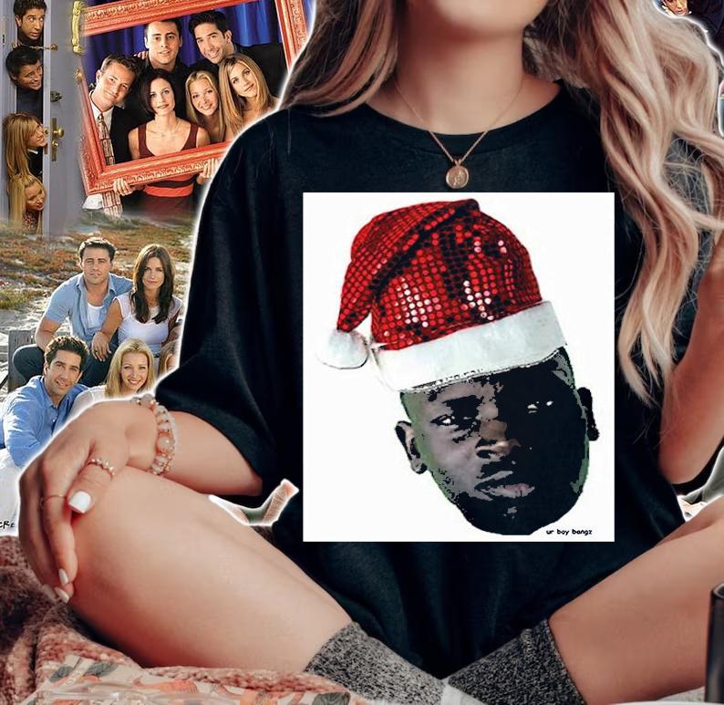 Ur Boy Bangz Santa Hat Christmas t-shirt woman shirt