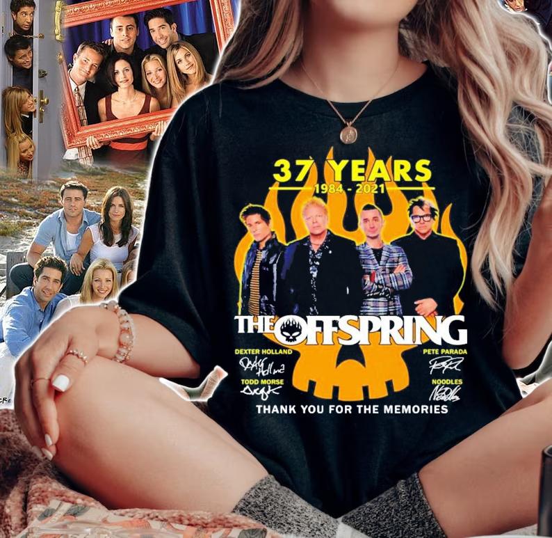 37 years 1984-2021 The Offspring signatures shirt woman shirt