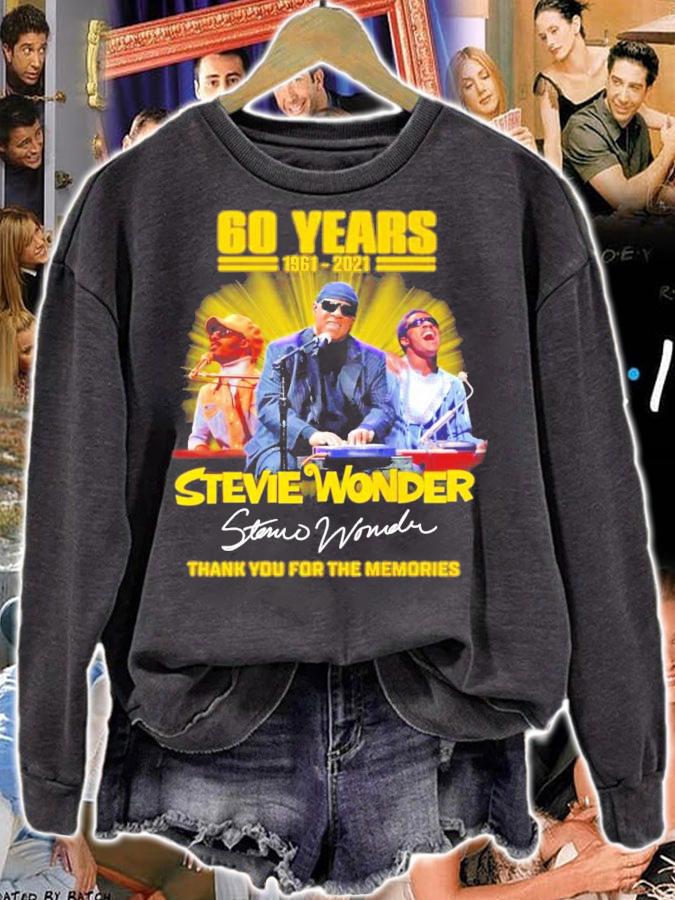 60 years 1961-2021 Stevie Wonder signature shirt sweatshirt