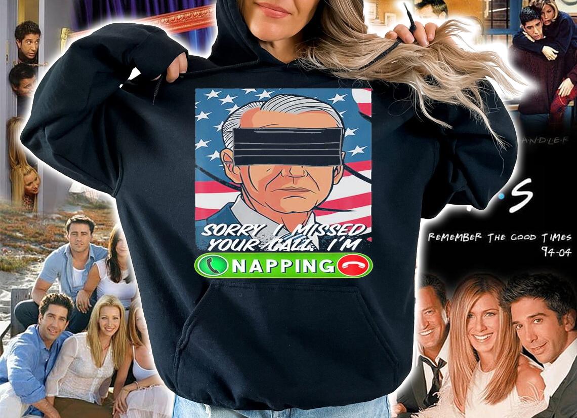 Joe Biden Sorry I Missed Your Call I'm Napping Mask Funny USA Flag T-Shirt hoodie