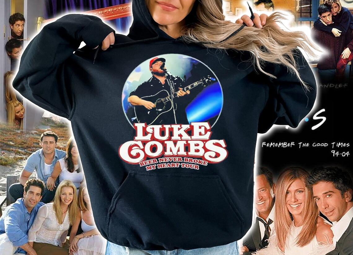 Luke Combs beer never broke my heart tour shirt