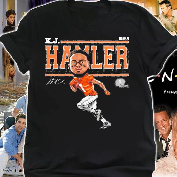Denver Football K.J. Hamler Cartoon signature shirt