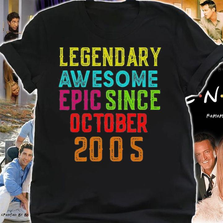 Funny 16th Birthday Legendary Awesome Epic Since October T-Shirt shirt