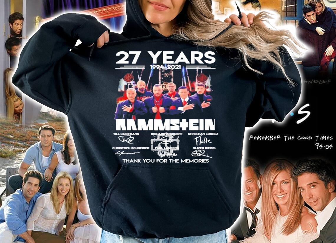 Rammstein 27 years 1994-2021 signatures shirt hoodie
