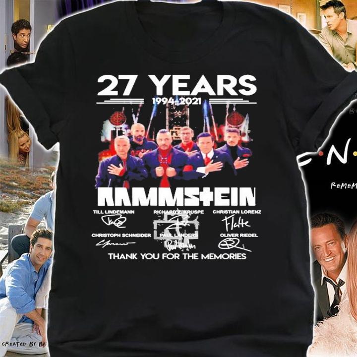 Rammstein 27 years 1994-2021 signatures shirt shirt