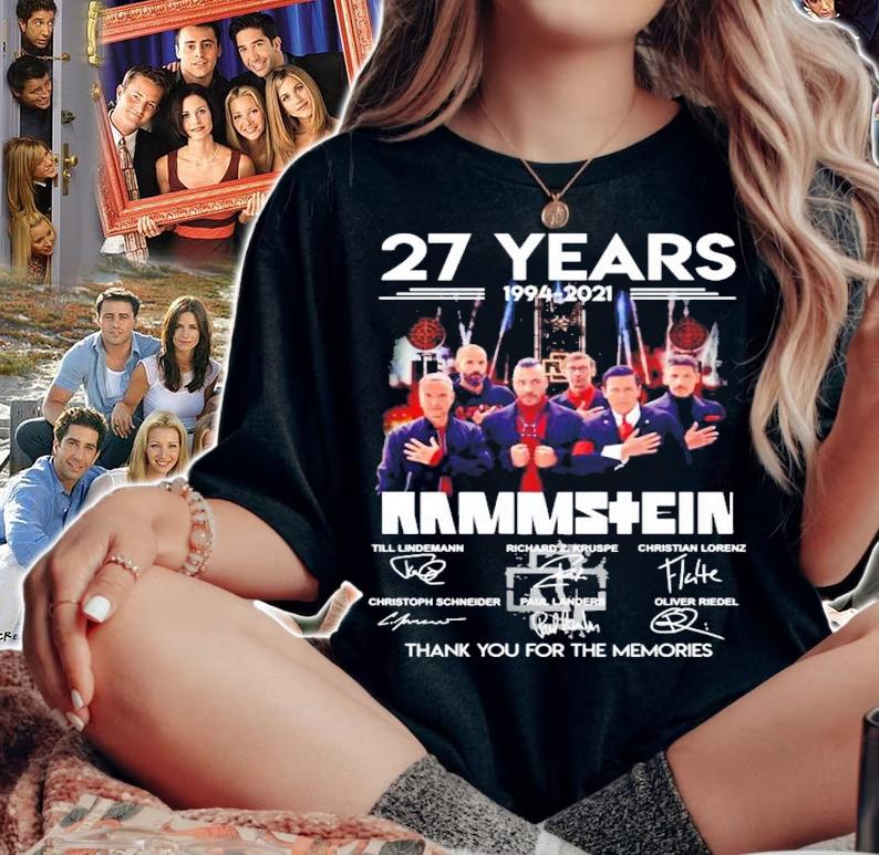Rammstein 27 years 1994-2021 signatures shirt woman shirt