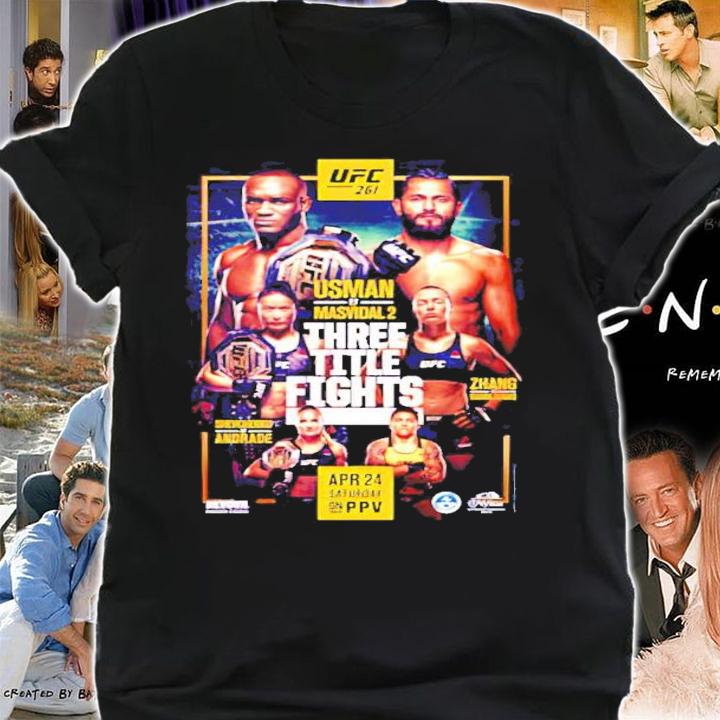 UFC USman Masvidal 2 three title fights shirt