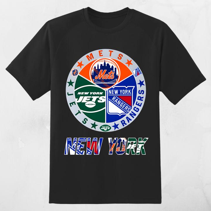 New York Jets Mets Texas Rangers Sport Teams Logo Shirt
