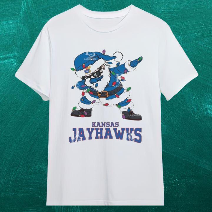 Get Your Dabbing Santa Kansas Jayhawks Christmas Light Shirt Now!