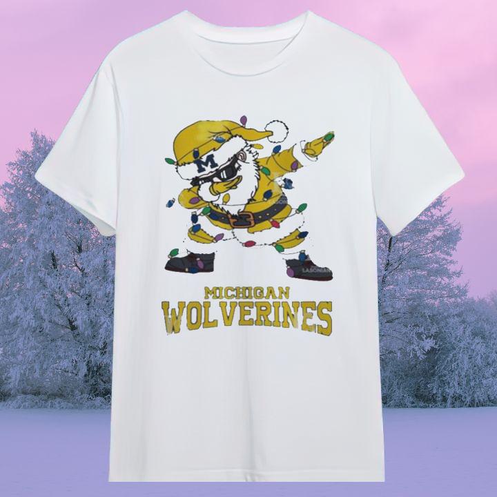 Get Your Dabbing Santa Michigan Wolverines Christmas Light Shirt Now!