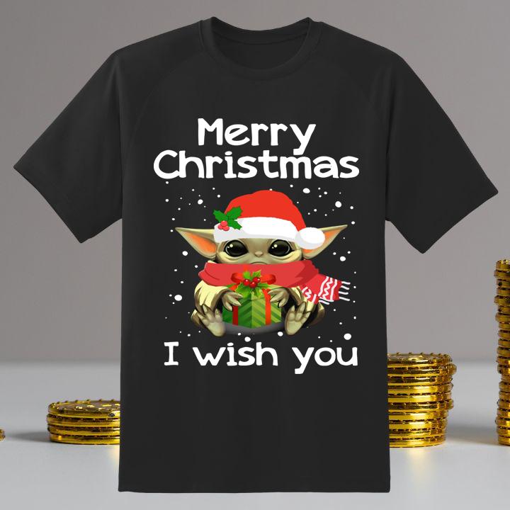 Shop Baby Yoda Merry Christmas Shirt - Perfect Holiday Gift for Fans