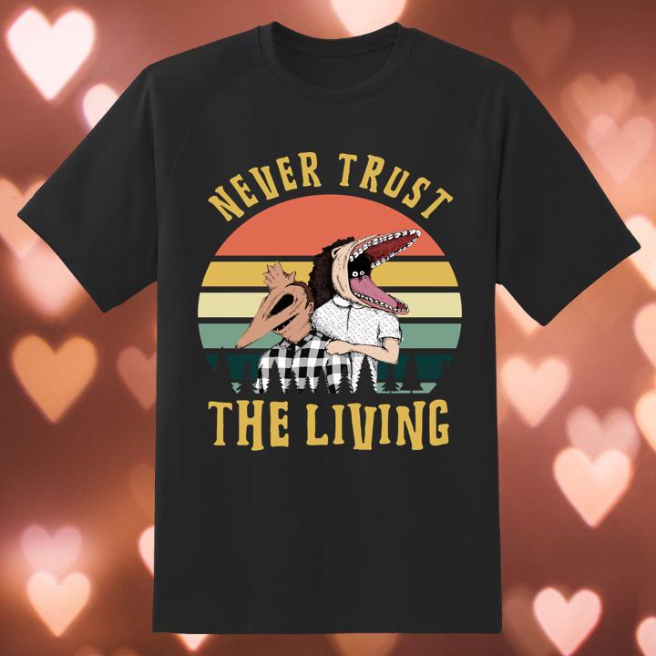 Beetlejuice Never Trust The Living Retro T-Shirt - Vintage Style Apparel