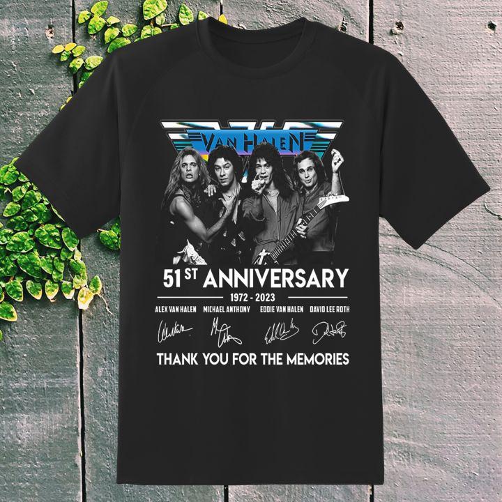 Premium Van Halen Rock Band 51St Anniversary 1972 2023 Autograph T-Shirt