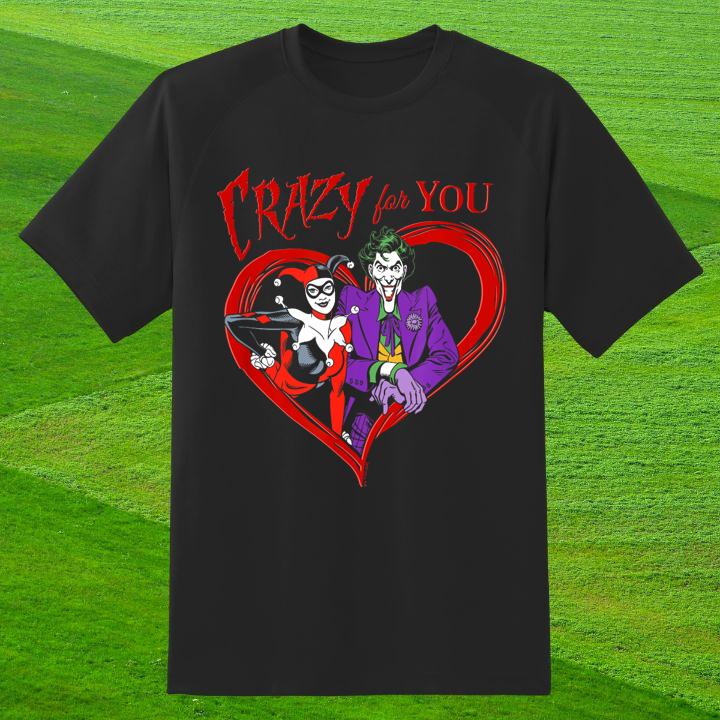 Hot Love Joker And Harley Quinn Crazy For You Dc Comics Valentine'S Day T-Shirt