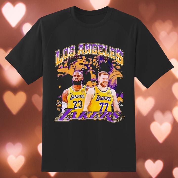 Los Angeles Lakers Luka Doncic Lebron And James Signatures T-Shirt