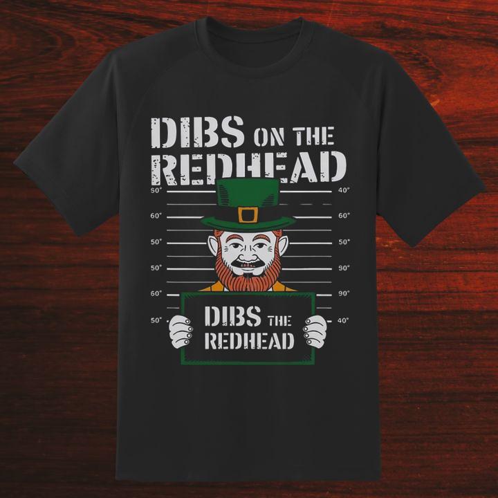 Leprechaun Dibs On The Redhead St. Patricks Day Drinking Mug Shot T-Shirt