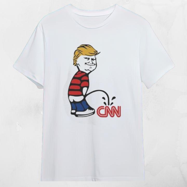 Calvin Trump Peeing On CNN Fake News T-Shirt