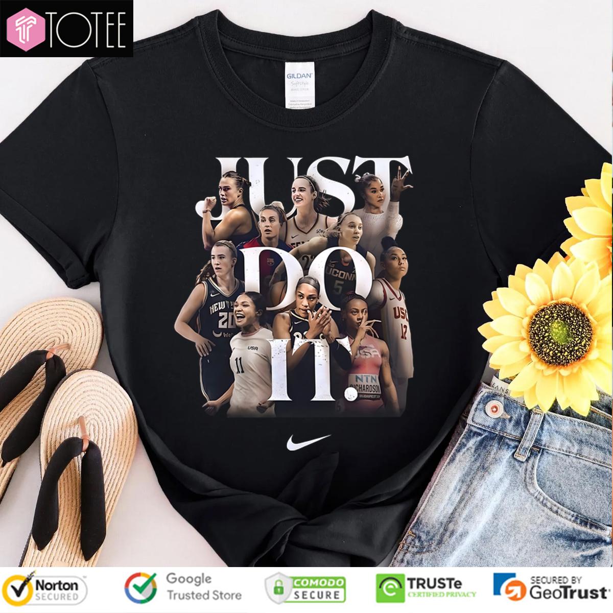 Nike Just Do It Womens Athletes Sports T-Shirt