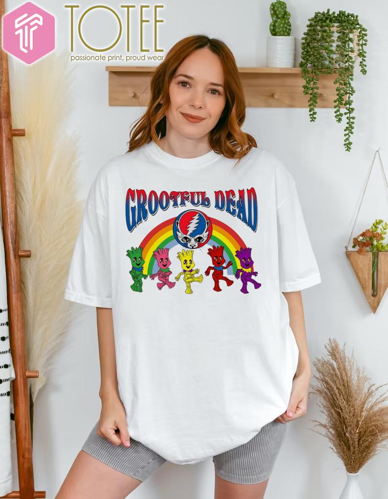 Marvel Rocket Raccoon Baby Groot Grateful Dead T-Shirt