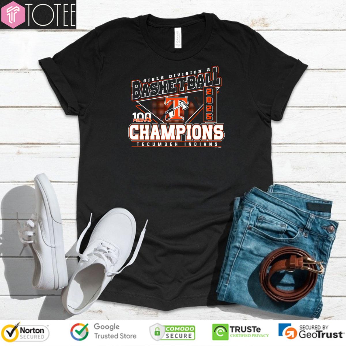 Tecumseh Indians 2025 Mhsaa Girls Basketball Division 2 Champions Shirt