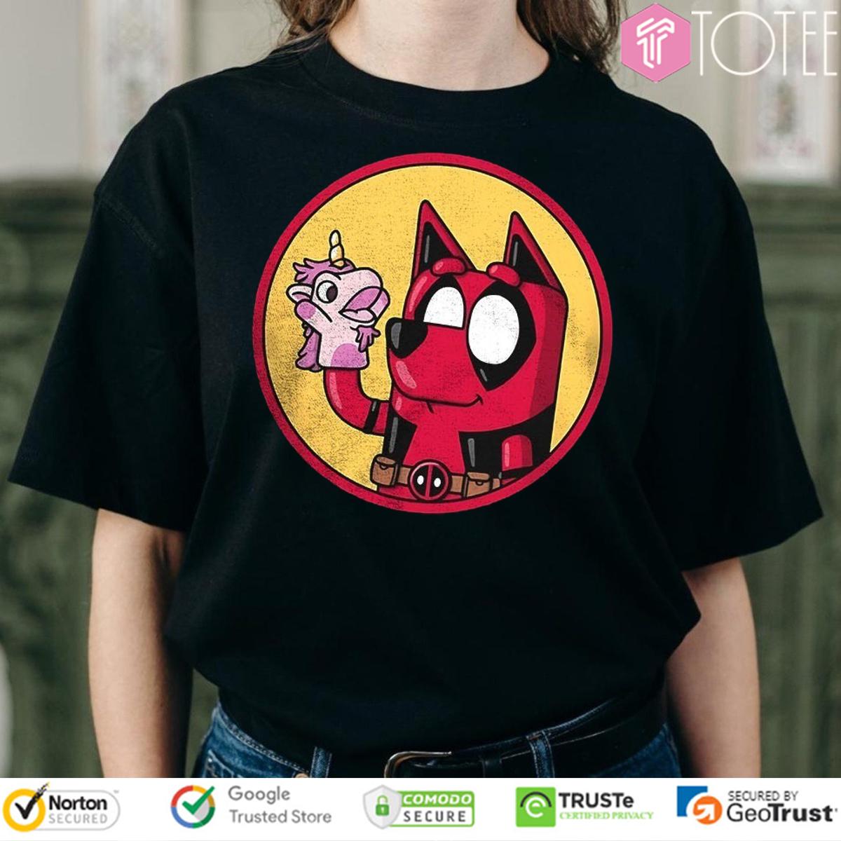 Bluey Heeler Parody Deadpool Unicorn T-Shirt