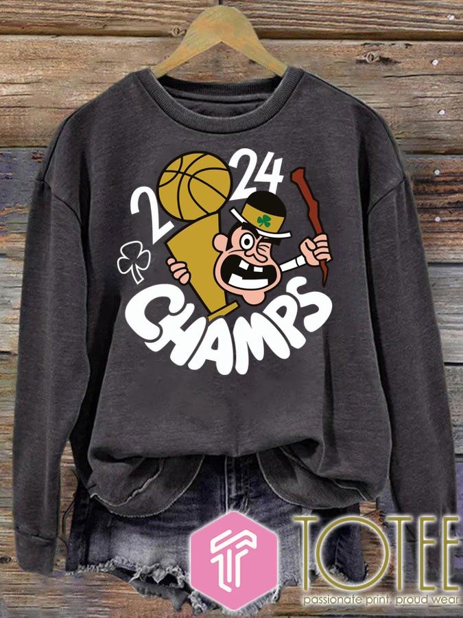 2024 Champs Boston Celtics Leprechaun Boston sweatshirt