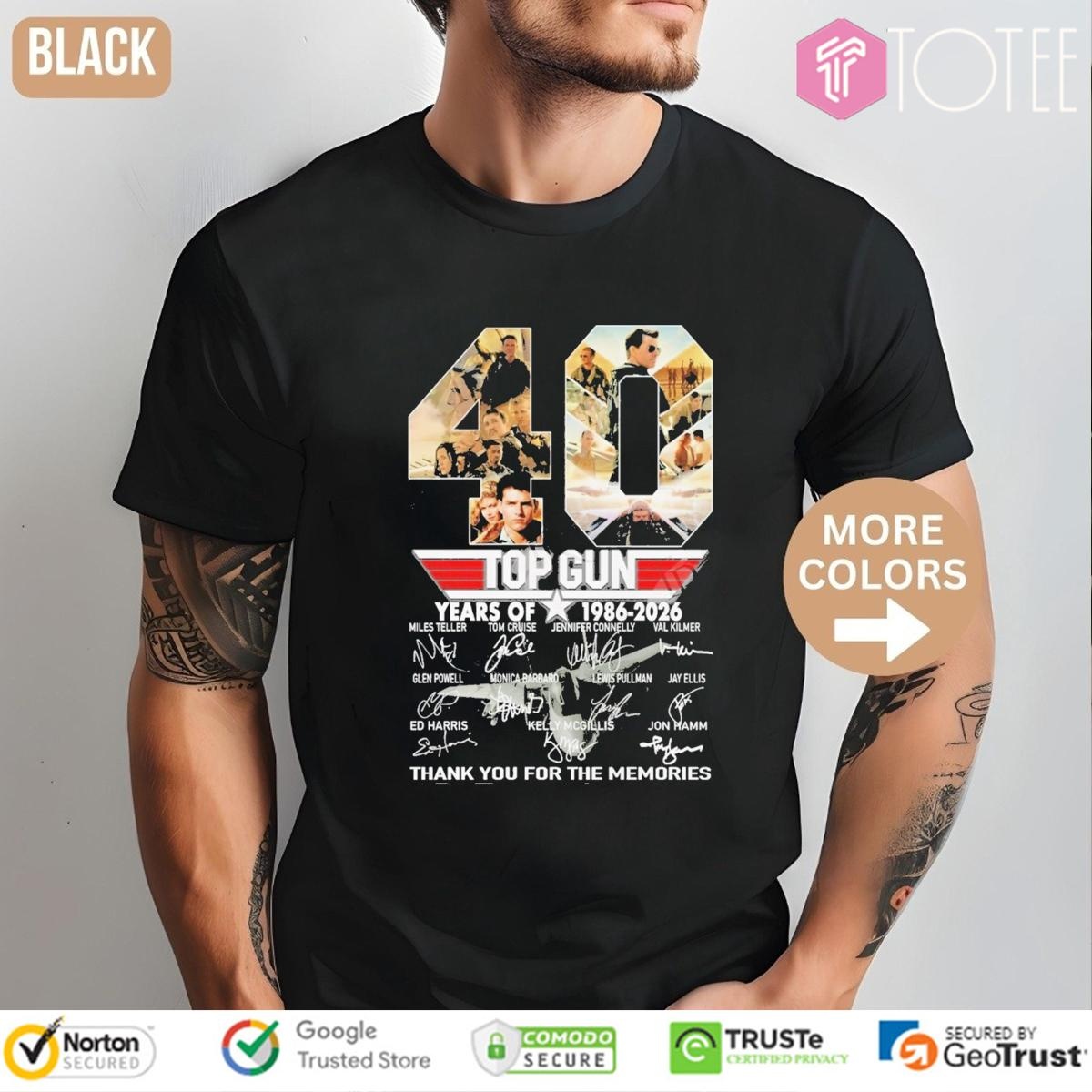 40 Years Of 1986-2026 Top Gun Signatures T-shirt